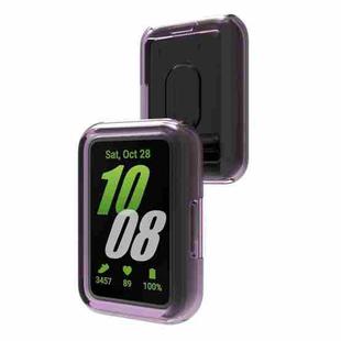 For Samsung Galaxy Fit 3 Half Pack Hollow TPU Watch Protective Case(Transparent Purple)