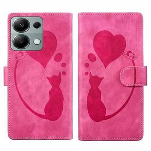 For Xiaomi Redmi Note 13 Pro 4G Pen Heart Cat Embossed Leather Phone Case(Pink)