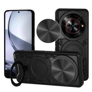 For ZTE nubia Focus /Blade A75 5G CD Texture Sliding Camshield Magnetic Holder Phone Case(Black)