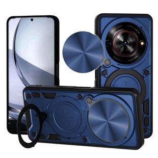 For ZTE nubia Focus /Blade A75 5G CD Texture Sliding Camshield Magnetic Holder Phone Case(Blue)