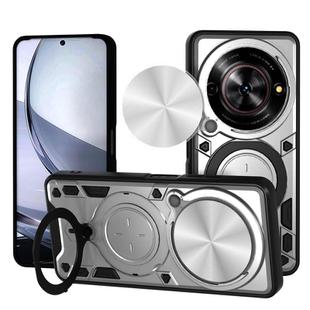 For ZTE nubia Focus /Blade A75 5G CD Texture Sliding Camshield Magnetic Holder Phone Case(Silver)