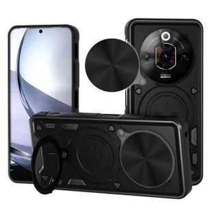 For ZTE nubia Focus Pro CD Texture Sliding Camshield Magnetic Holder Phone Case(Black)