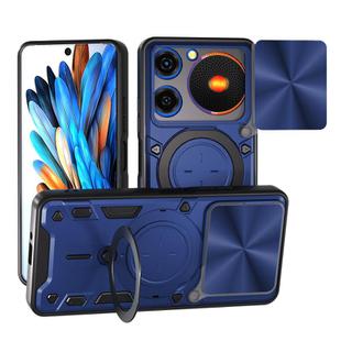 For ZTE nubia Music CD Texture Sliding Camshield Magnetic Holder Phone Case(Blue)