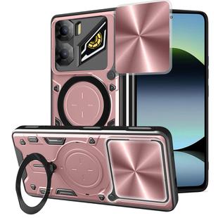 For ZTE nubia Neo 3 CD Texture Sliding Camshield Magnetic Holder Phone Case(Pink)