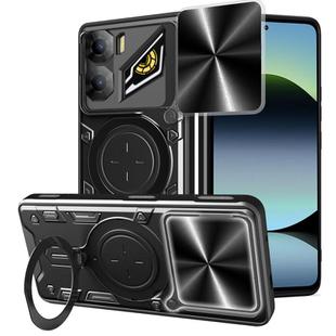 For ZTE nubia Neo 3 CD Texture Sliding Camshield Magnetic Holder Phone Case(Black)