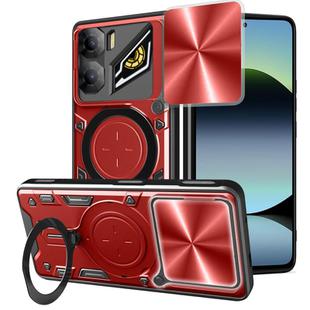 For ZTE nubia Neo 3 CD Texture Sliding Camshield Magnetic Holder Phone Case(Red)
