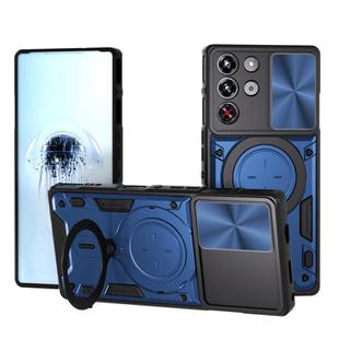 For ZTE nubia RedMagic 10 Pro CD Texture Sliding Camshield Magnetic Holder Phone Case(Blue)