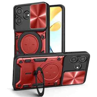 For ZTE Axon 50 Lite 4G CD Texture Sliding Camshield Magnetic Holder Phone Case(Red)