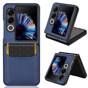 For ZTE nubia Flip2 Litchi Texture Card Slots Back Cover Phone Case(Blue)