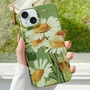 For iPhone 15 Varnishing Water Stick PC Phone Case(Big Chrysanthemum)