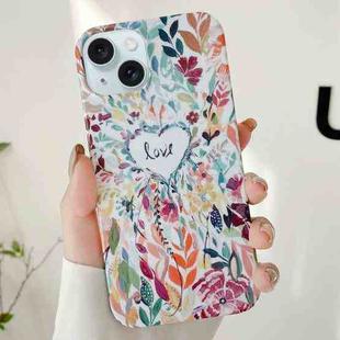 For iPhone 15 Varnishing Water Stick PC Phone Case(Love)
