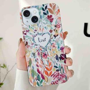 For iPhone 15 Plus Varnishing Water Stick PC Phone Case(Love)