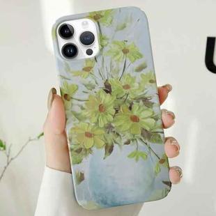 For iPhone 16 Pro Varnishing Water Stick PC Phone Case(Small Chrysanthemum)