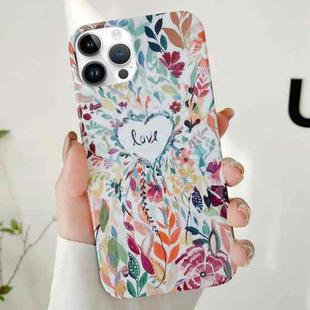 For iPhone 16 Pro Varnishing Water Stick PC Phone Case(Love)