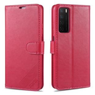 For Huawei Honor Play4 AZNS Sheepskin Texture Horizontal Flip Leather Case with Holder & Card Slots & Wallet(Red)