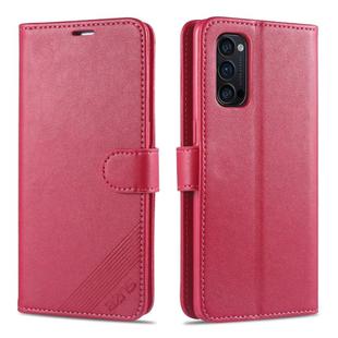 For Oppo Reno4 / Reno4 Pro AZNS Sheepskin Texture Horizontal Flip Leather Case with Holder & Card Slots & Wallet(Red)