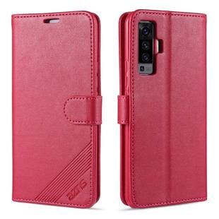 For Vivo X50 AZNS Sheepskin Texture Horizontal Flip Leather Case with Holder & Card Slots & Wallet(Red)