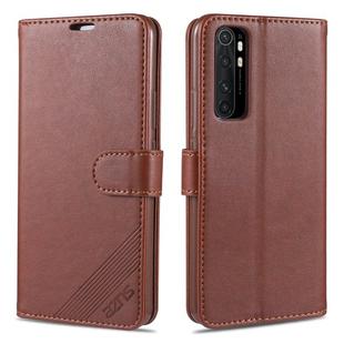 For Xiaomi Mi Note 10 Lite AZNS Sheepskin Texture Horizontal Flip Leather Case with Holder & Card Slots & Wallet(Brown)
