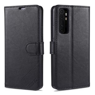 For Xiaomi Mi Note 10 Lite AZNS Sheepskin Texture Horizontal Flip Leather Case with Holder & Card Slots & Wallet(Black)