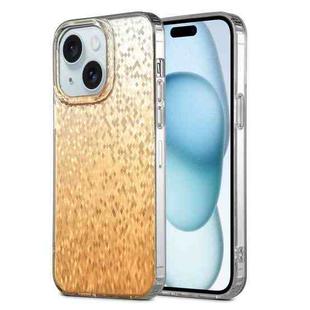 For iPhone 15 Plus Dynamic Colorful Rhombus Diamond Series PC + TPU Phone Case(Gold)