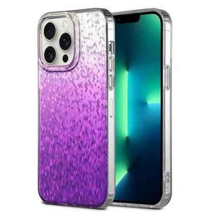 For iPhone 13 Pro Max Dynamic Colorful Rhombus Diamond Series PC + TPU Phone Case(Purple)