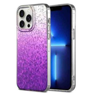 For iPhone 13 Pro Dynamic Colorful Rhombus Diamond Series PC + TPU Phone Case(Purple)