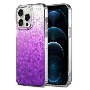 For iPhone 12 Pro Max Dynamic Colorful Rhombus Diamond Series PC + TPU Phone Case(Purple)