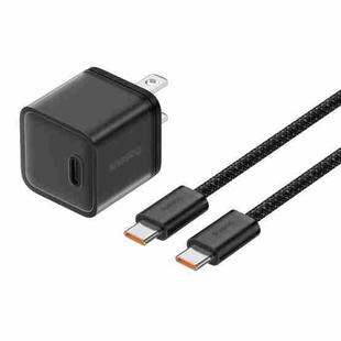 Baseus GaN5 20W mini USB-C / Type-C Gallium Nitride Fast Charger, US Plug(Cluster Black)