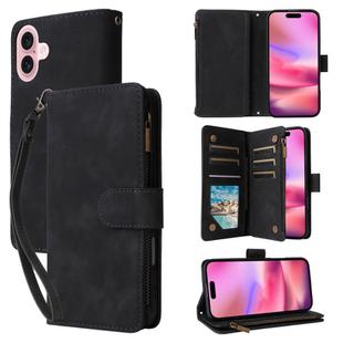For iPhone 17 Multifunctional Multi-Card Wallet Phone Leather Case(Black)