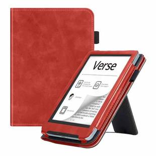 For Pocketbook Verse / Verse Pro Calfskin Leather Smart Tablet Case(Red)