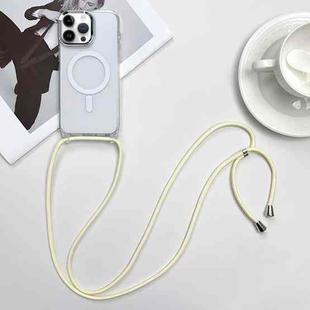 For iPhone 14 Pro Max MagSafe Magnetic PC + TPU Phone Case with Lanyard(Creamy White)