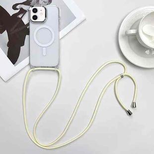 For iPhone 12 MagSafe Magnetic PC + TPU Phone Case with Lanyard(Creamy White)