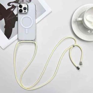 For iPhone 12 Pro Max MagSafe Magnetic PC + TPU Phone Case with Lanyard(Creamy White)