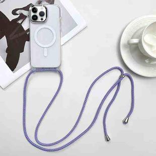 For iPhone 12 Pro Max MagSafe Magnetic PC + TPU Phone Case with Lanyard(Purple Blue Apricot)