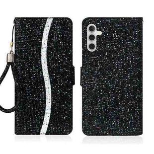 For Samsung Galaxy S24+ 5G Glitter Powder Filp Leather Phone Case(Black)