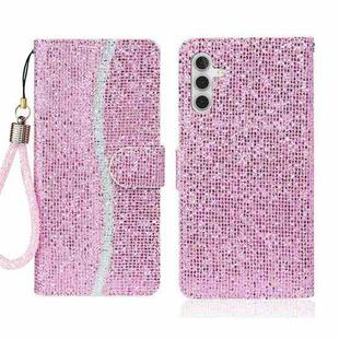 For Samsung Galaxy S24+ 5G Glitter Powder Filp Leather Phone Case(Pink)