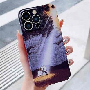 For iPhone 15 Pro Precise Hole Oil Painting Pattern PC Phone Case(Shine)