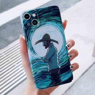 For iPhone 15 Precise Hole Oil Painting Pattern PC Phone Case(Thinker)