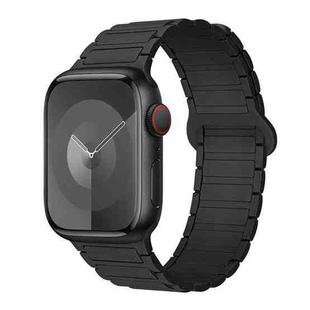 For Apple Watch SE 2023 40mm I-Shaped Magnetic Silicone Watch Band(Black)