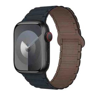 For Apple Watch SE 2022 44mm I-Shaped Magnetic Silicone Watch Band(Midnight Chocolate)