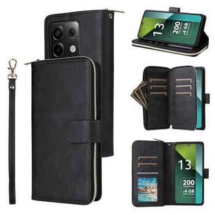 For Xiaomi Redmi Note 13 Pro 5G Global 9 Card Slots Zipper Wallet Bag Leather Phone Case(Black)