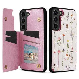 For Samsung Galaxy S23+ 5G Printed Double Buckle RFID Anti-theft Phone Case(Dried Flower World)