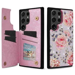 For Samsung Galaxy S24 Ultra 5G Printed Double Buckle RFID Anti-theft Phone Case(Pastoral Rose)