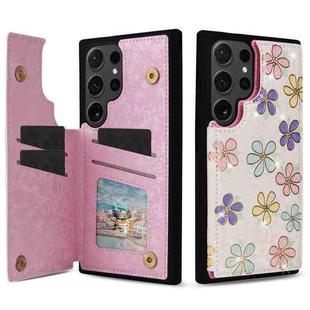 For Samsung Galaxy S24 Ultra 5G Printed Double Buckle RFID Anti-theft Phone Case(Blossoming Flowers)