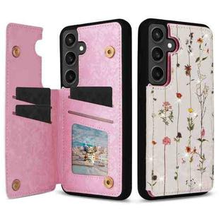 For Samsung Galaxy S24 FE 5G Printed Double Buckle RFID Anti-theft Phone Case(Dried Flower World)