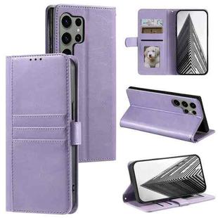 For Samsung Galaxy S24 Ultra 5G Simple 6-Card Wallet Leather Phone Case(Purple)