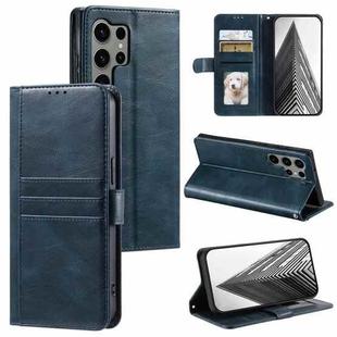 For Samsung Galaxy S23 Ultra 5G Simple 6-Card Wallet Leather Phone Case(Navy Blue)