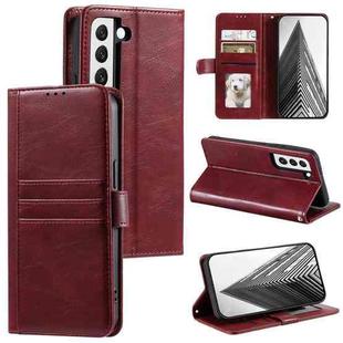 For Samsung Galaxy S22+ 5G Simple 6-Card Wallet Leather Phone Case(Wine Red)