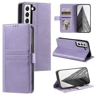 For Samsung Galaxy S22+ 5G Simple 6-Card Wallet Leather Phone Case(Purple)