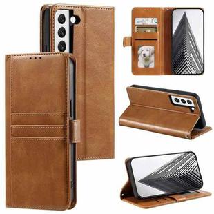 For Samsung Galaxy S22 5G Simple 6-Card Wallet Leather Phone Case(Brown)